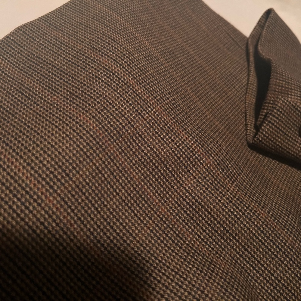 VINTAGE CHAPS/ RALPH LAUREN TAN/ BLACK CHECK MENS SPORT COAT - Picture 9 of 9